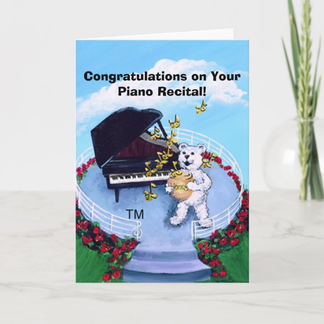 Piano Recital Card for Piano Students - Customized (Front)