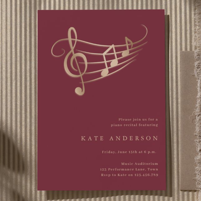 Piano Recital Classy Minimal Concert Invitation (Creator Uploaded)
