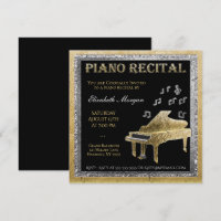 Piano Recital Gold and Silver Invitation