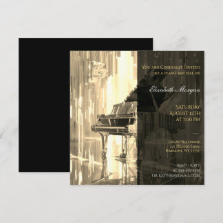 Piano Recital Gold  Invitation
