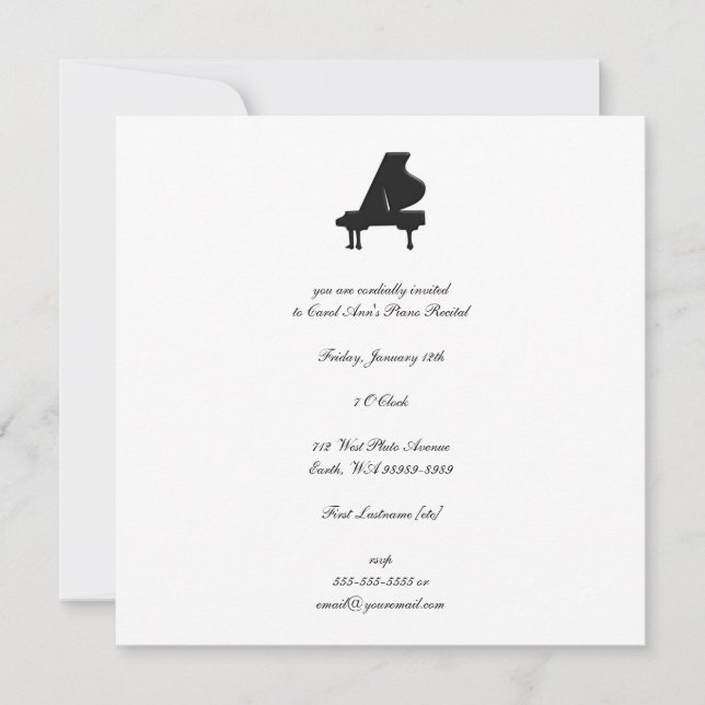 Piano Recital Invitation (Front)