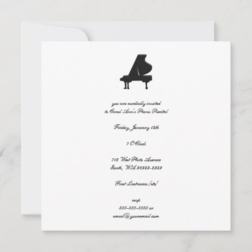 Piano Recital Invitation