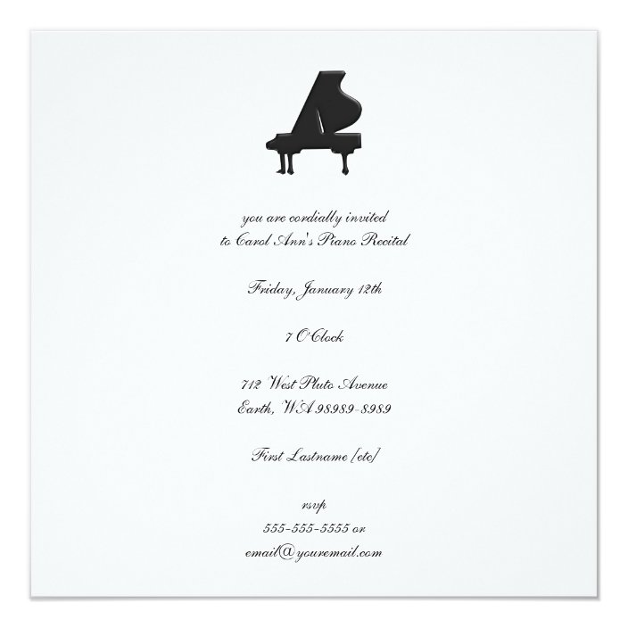 Piano Recital Invitation | Zazzle.com