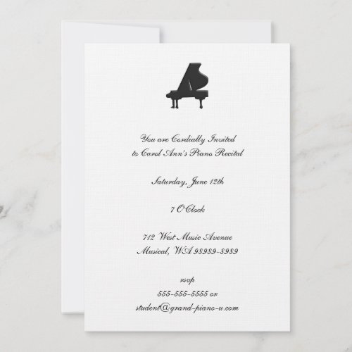Piano Recital Custom Invite