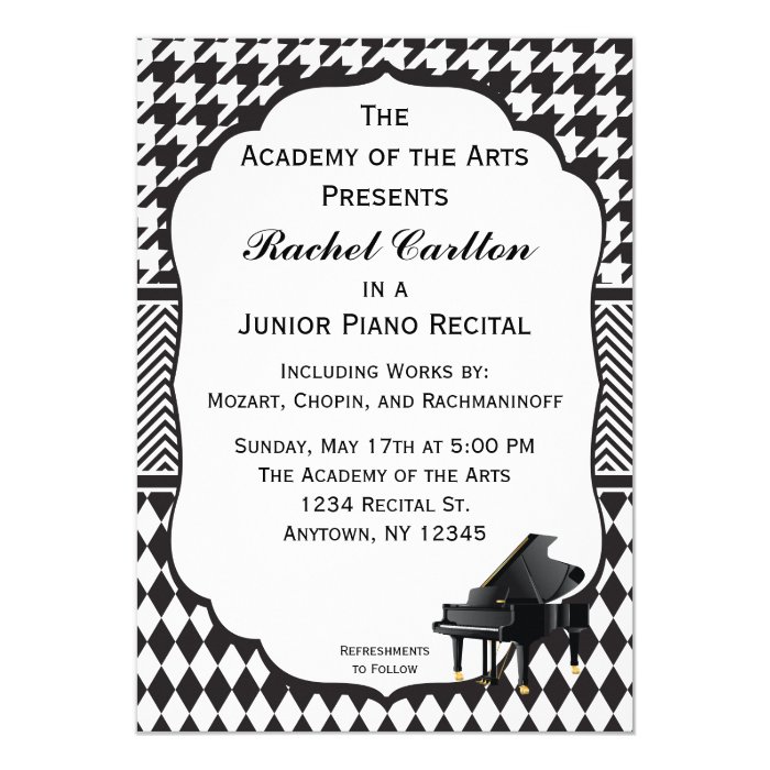 Piano Recital Invitation | Zazzle