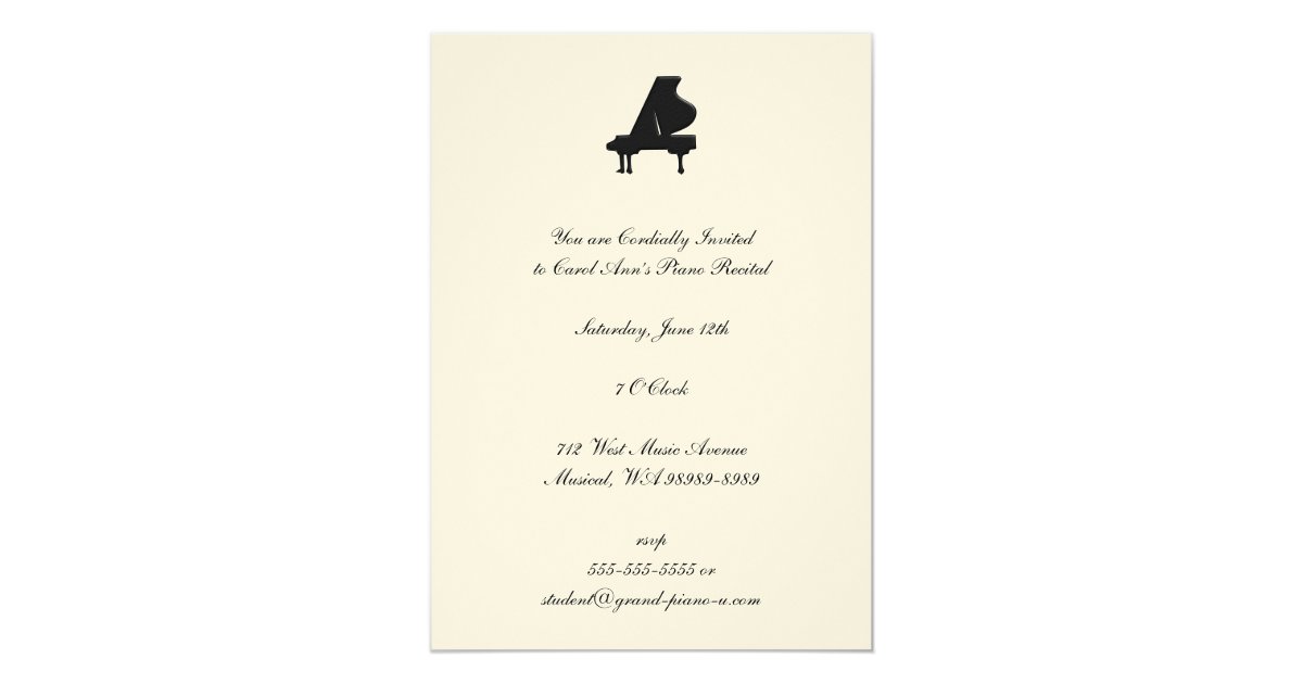 Piano Recital Invitation | Zazzle.com
