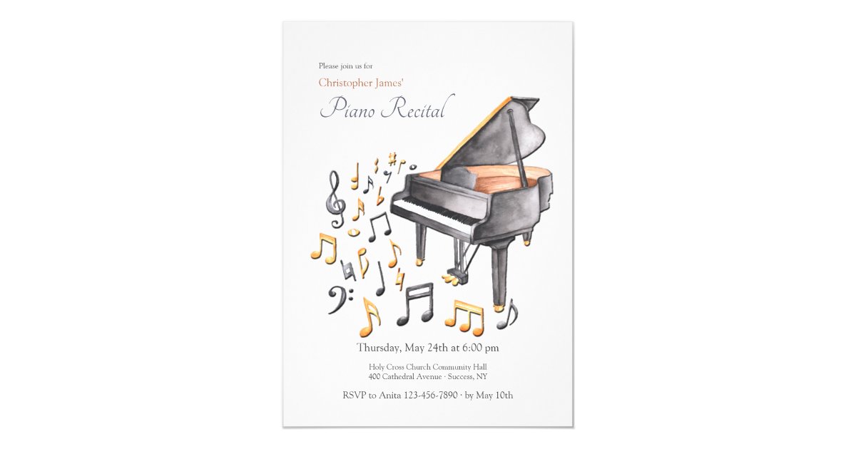 Piano Recital Invitation | Zazzle.com