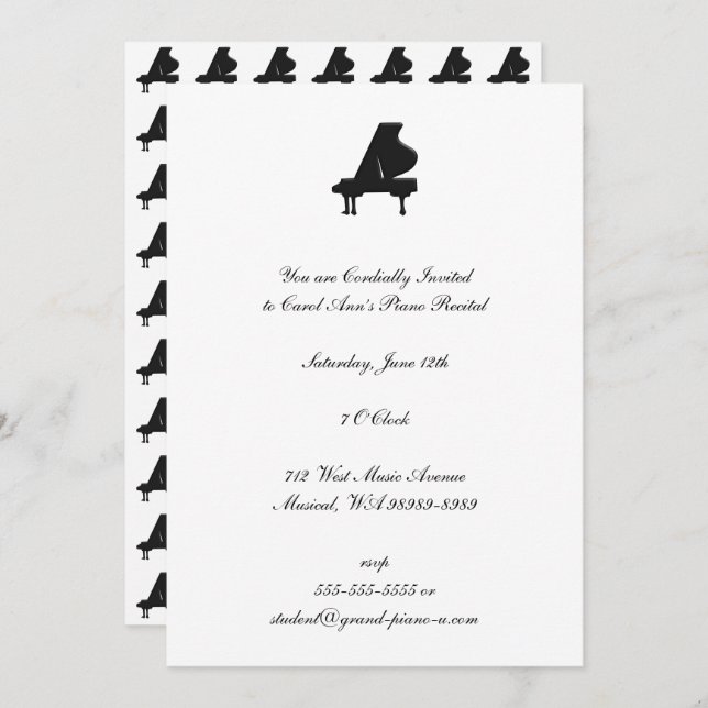 Piano Recital Invitation (Front/Back)