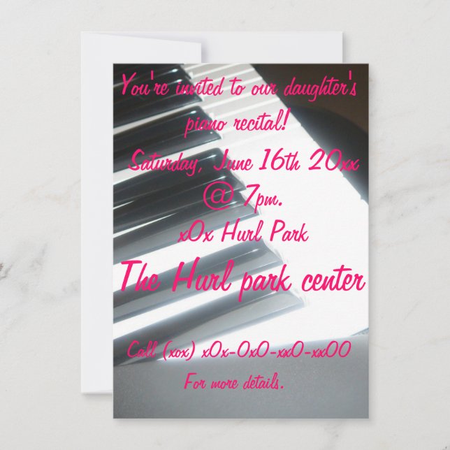 Piano recital invitation (Front)