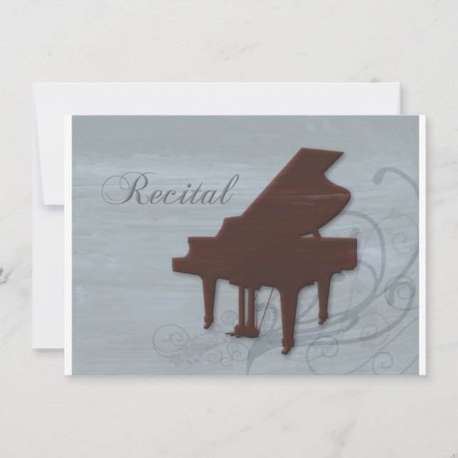 Piano Recital Invitation in Seabreeze Blue (Front)