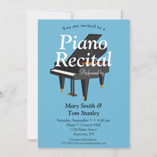 Piano Recital Invitation Music Concert | Zazzle