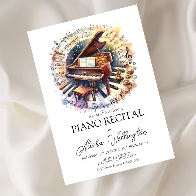 Piano Recital Invitation, Music Recital Invitation (Creator Uploaded)