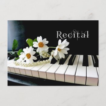 Piano Recital Invitation Pearls And Flowers by PaperExpressions at Zazzle