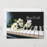 Piano Recital Invitation Pearls And Flowers at Zazzle