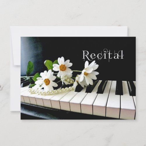 Piano Recital Invitation Pearls and Flowers