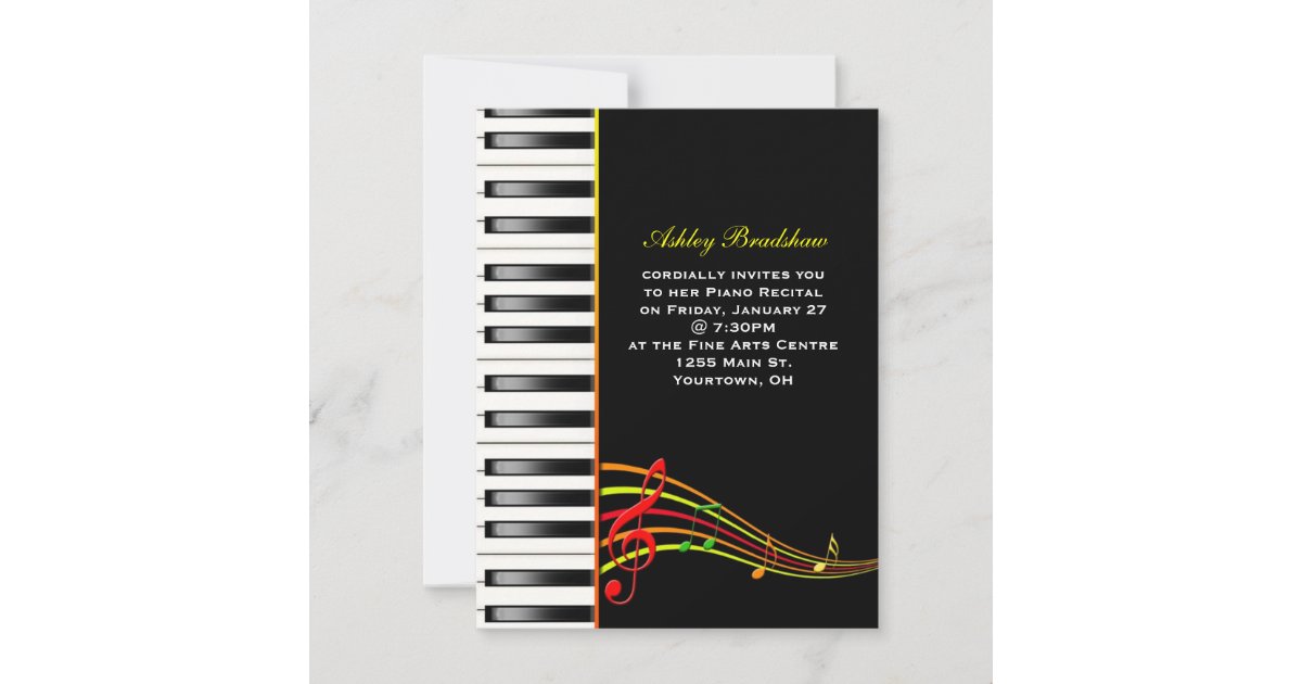 Piano Recital Invite | Zazzle