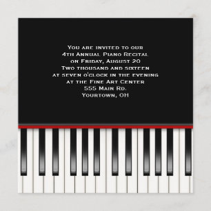 Piano Recital Keyboard Invitation