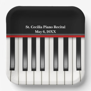 Piano Recital Keyboard Paper Plates