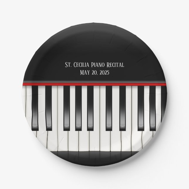 piano recital keyboard paper plates (Front)