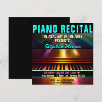 Piano Recital Modern Colorful Fun Invitation