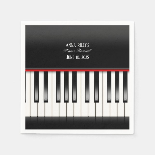 Piano Recital Reception keyboard Napkins (Front)
