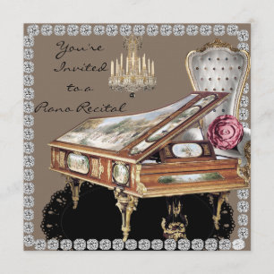 Piano Recital Vintage Style invitation