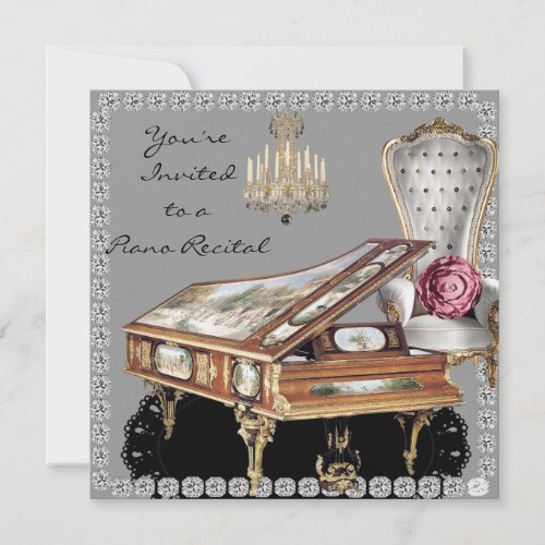 Piano Recital Vintage Style Custom Invite