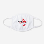 Piano Red Notes White Cotton Face Mask