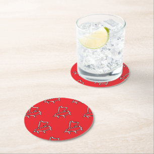 Piano Red Round Paper Coaster