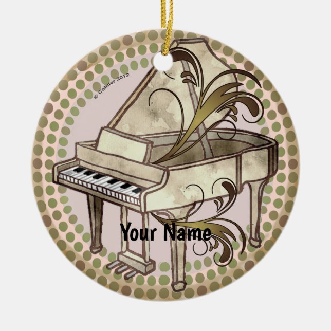 Piano Rhythm  Ceramic Ornament (Front)