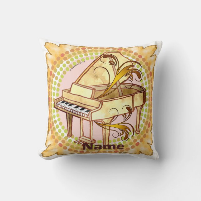Piano Rhythm  Throw Pillow (Front)