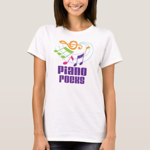 Piano Rocks Teacher Gift T_Shirt