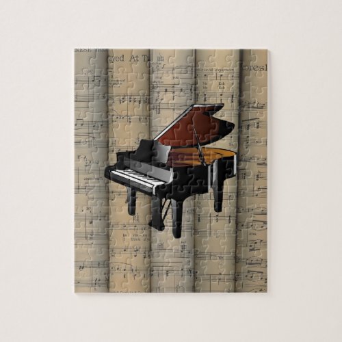 Piano Rolled Sheet Music Background  Musical Jigsaw Puzzle