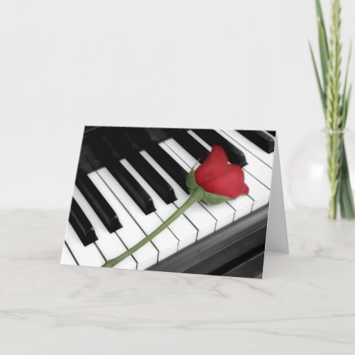 Piano  rose tinted holiday card