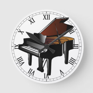 Piano Round Clock