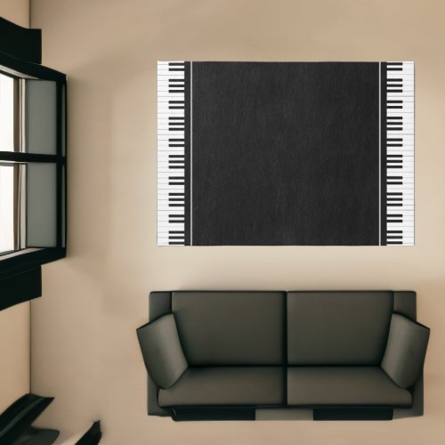Piano Rug _ Black Keyboard Music Rug
