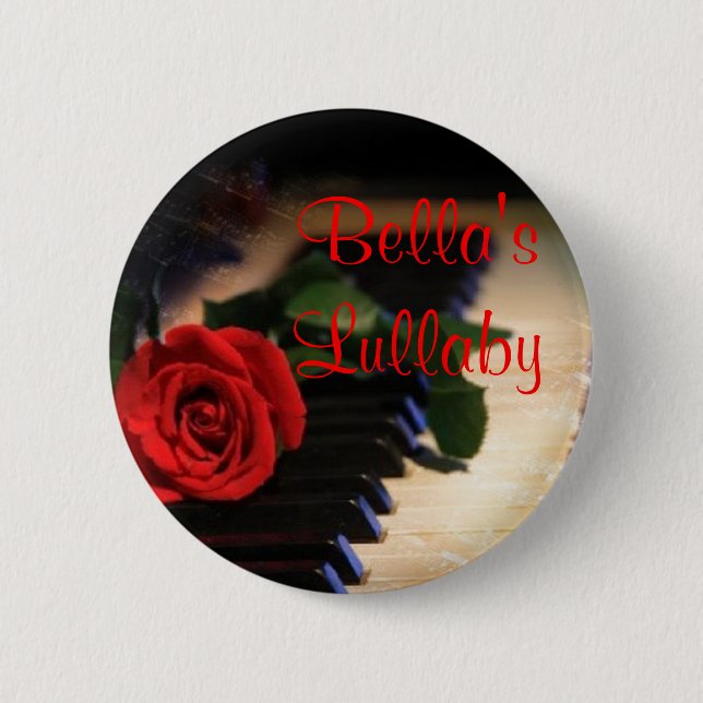 piano, 's Lullaby Pinback Button (Front)