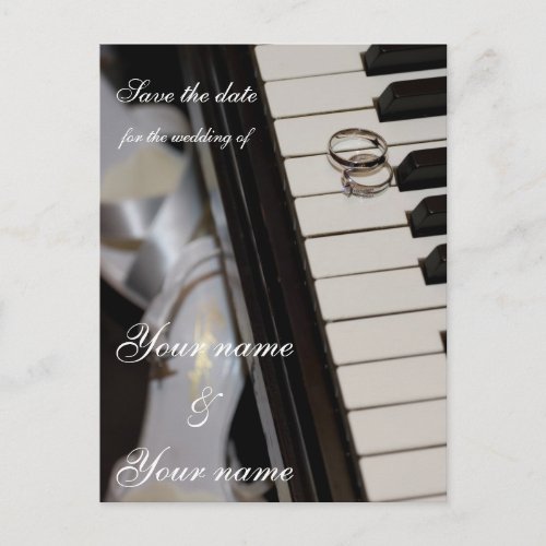 Piano _ Save the Date postcard