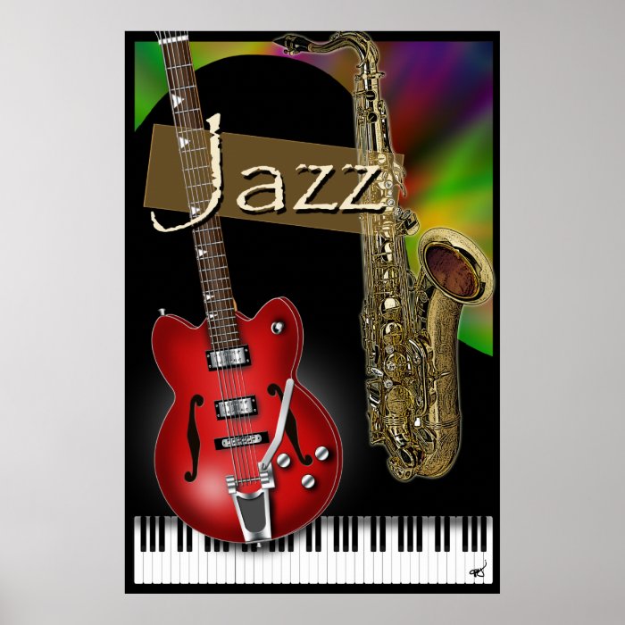 Piano, Sax & Guitar Jazz Poster