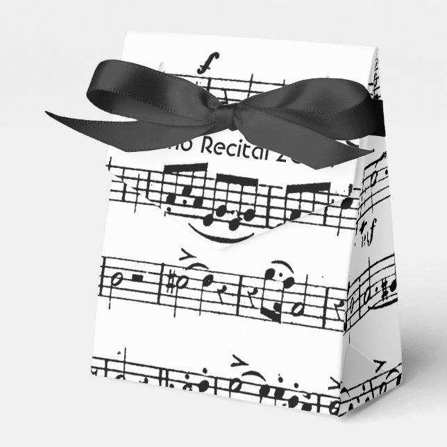 Piano Sheet Music for Recital  Favor Boxes (Front Side)
