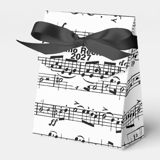 Piano Sheet Music for Recital Favor Boxes (Front Side)