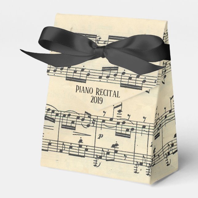Piano Sheet music for recital Favor Boxes (Front Side)