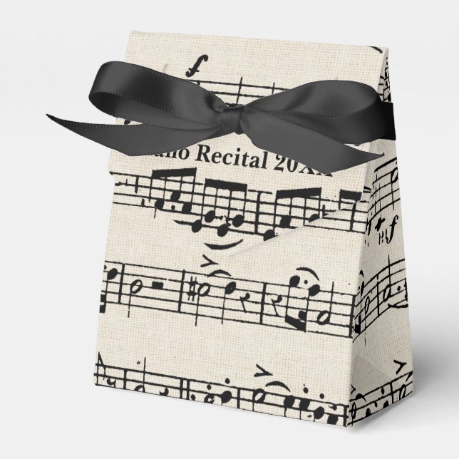 Piano Sheet Music for Recital   Favor Boxes (Front Side)