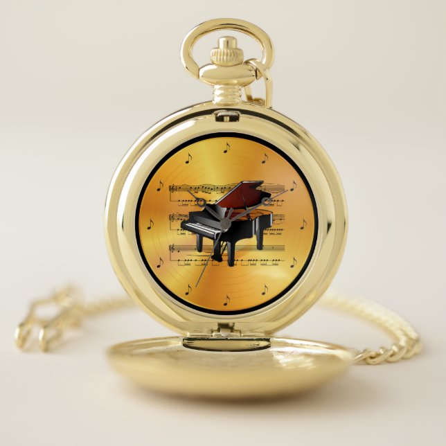 Piano ~ Sheet Music ~ Gold Record ~ Pocket Watch (Inside)