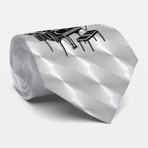PIANO SILVER NECK TIE