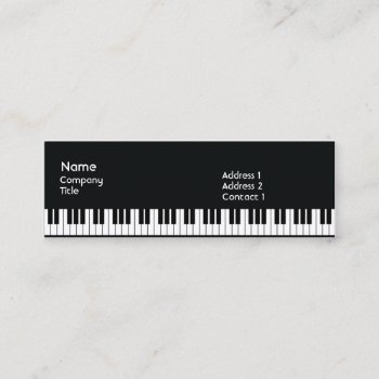 Piano - Skinny Mini Business Card by ZazzleProfileCards at Zazzle