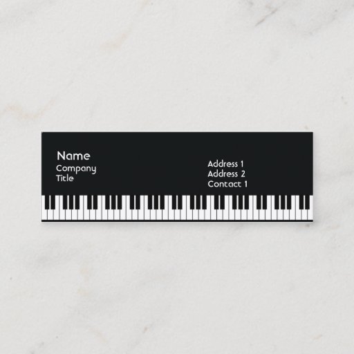 Customizable Piano - Skinny Business Card Templates