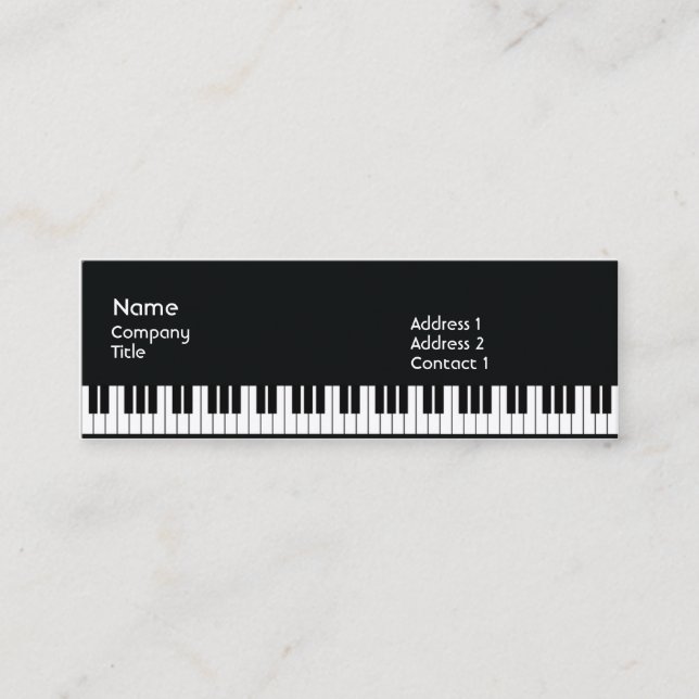 Piano - Skinny Mini Business Card (Front)