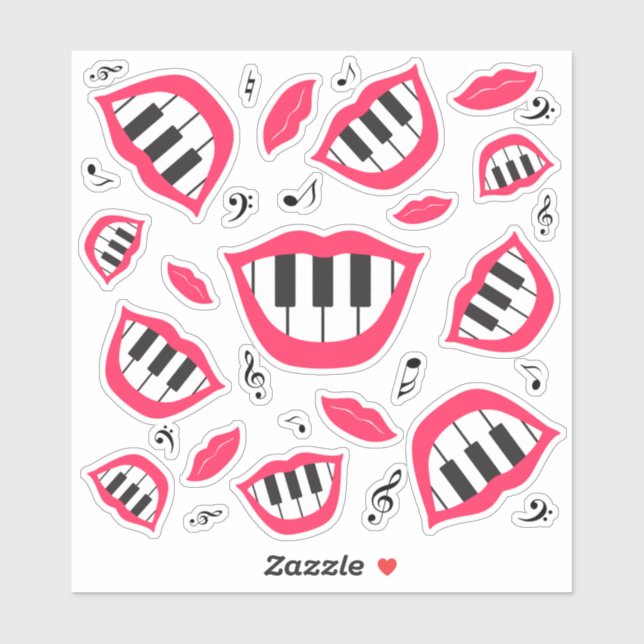 Piano smile pattern sticker (Sheet)