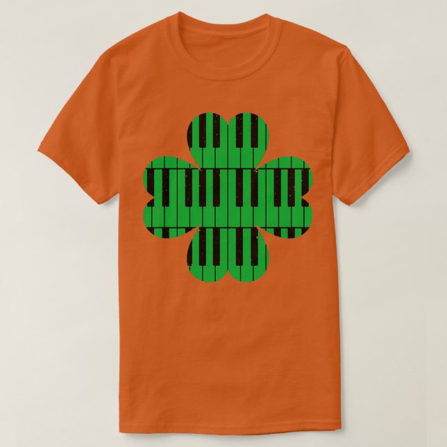 Piano St Patricks Day Clover Irish Gift Idea  T-Shirt (Design Front)